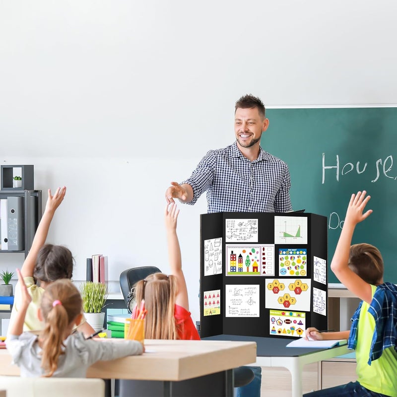 IKAYAS 2 Pack Trifold Poster Board, 48" X 36" Double Sided Black Poster Boards, Science Fair Display Boards Posterboard Foamboard for Mounting, Prints,Art,Display,Projects Classroom Supplies - Image 5